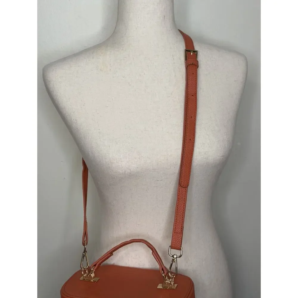 Tommy Bahama Wicker North South Shoulder Bag Orange Tan Rattan Crossbody *READ